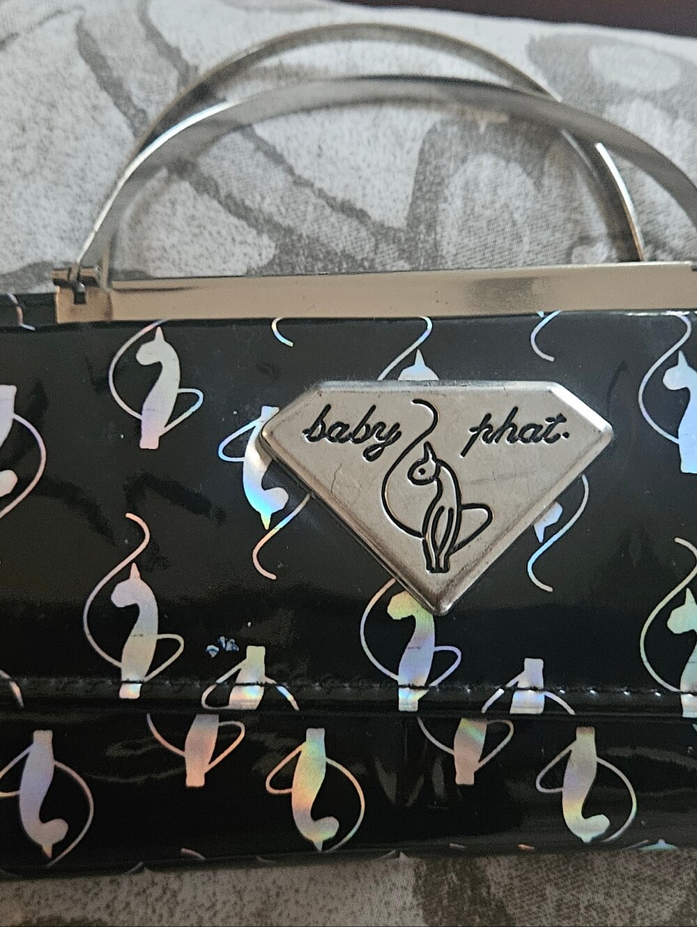 Baby Phat Black Holographic Clutch